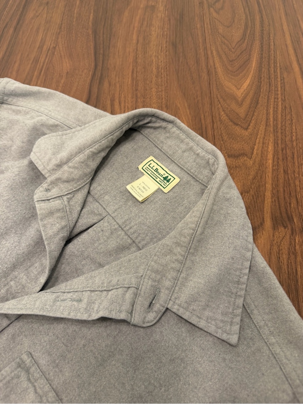 L.L. Bean Men’s Light Gray Button-Front Jean Jacket Size L